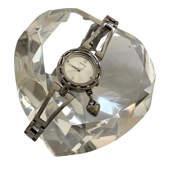 GUESS Silver Tone Crystal Watch Women Stainless Steel Quartz  display picture 3